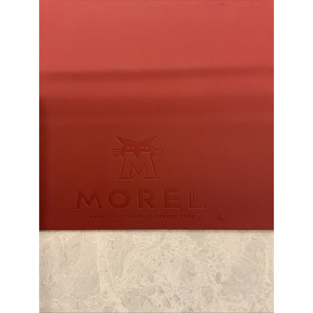 Morel Lunetier Francais Red Folding Eyeglass Case Magnetic  Hard Shell
